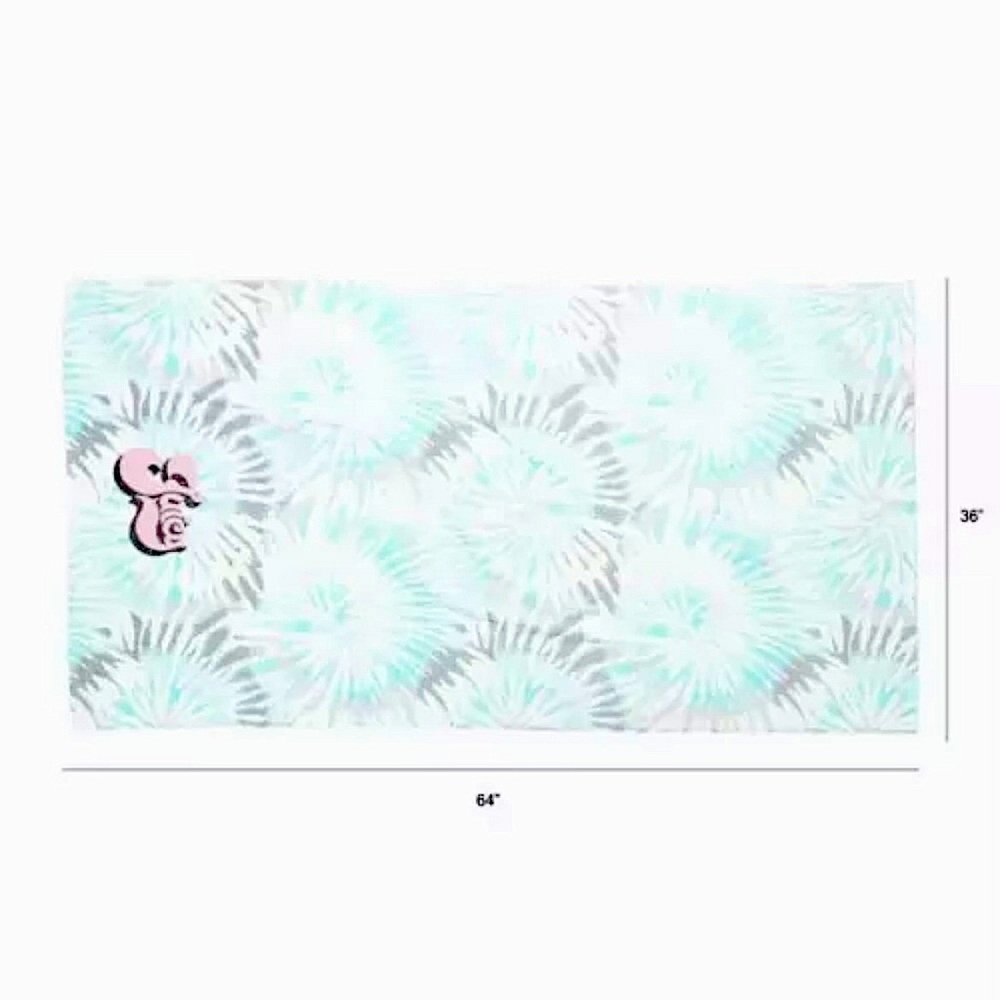 🎉HP🎉NEW Juicy Couture Logo Tie Dye Aqua/Gray 100% Cotton Towel 🌊☀️ - Picture 5 of 10